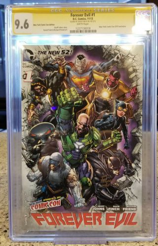 Forever Evil 1 (york Comic Con Edition) Cgc 9.  6 Signed By David Finch Rare