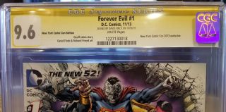 Forever Evil 1 (York Comic Con Edition) CGC 9.  6 Signed by David Finch RARE 2