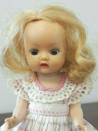 Vintage 1950s Nancy Ann Muffie Hard Plastic Walker Doll W/blonde Synthetic Wig