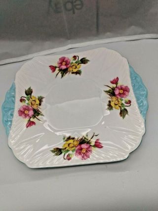 Rare Shelley Fine Bone China Begonia Pattern Cake Plate Ptn No 134327