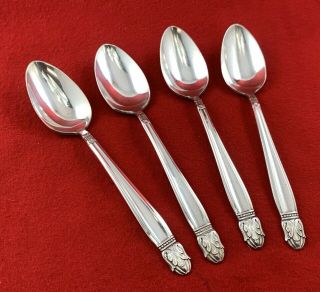 Danish Princess By Holmes And Edwards Silver - Plate Set Of 4 Teaspoons 1930 