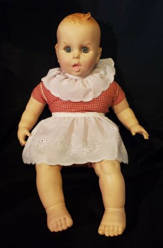 Gerber Vintage Baby Doll 1979 Flirty Eyes 17 " 50th Anniversary W/ 1986 Article