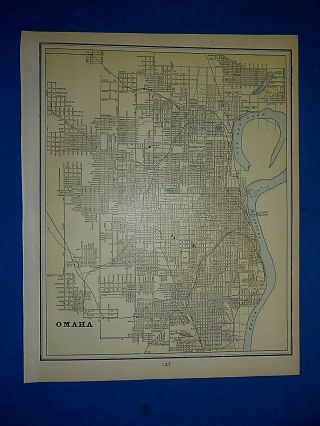 Vintage 1900 Atlas Map Omaha,  Nebraska Old & Authentic S&h