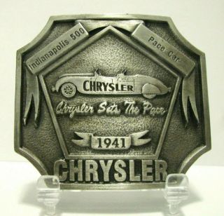 Rare Indianapolis 500 Indy 1941 Chrysler Lebaron Pace Car Pewter Belt Buckle Le