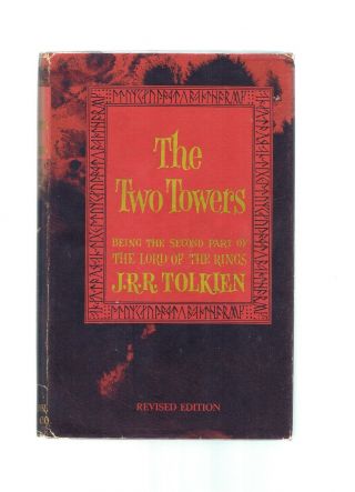 RARE J.  R.  R.  TOLKIEN THE TWO TOWERS LORD OF THE RINGS Part 2 1st EX COND 2