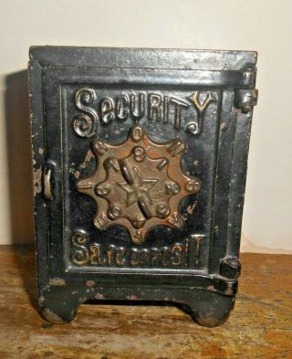 Antique Cast Iron Security Safe Deposit Combination Lock 3 7/8 " Safe Pat.  1901 Nr