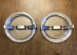 2 Metal Spring Clamp With Glass Lids Kerr Wide Mouth Pint Canning Jar Rare (c