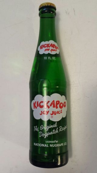Rare American " Kickapoo Joy Juice - Dogpatch Recipe " 10 Oz - Red/white Acl