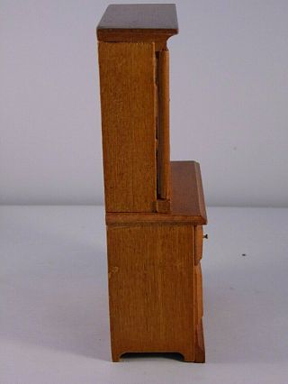 Vintage 1:12 Scale Dollhouse Miniatures Wood Cabinet Hutch Buffet 3
