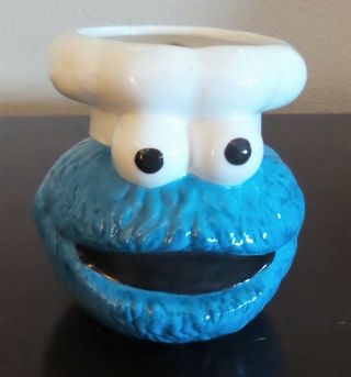 Rare 1993 Cookie Monster Coffee Mug Jim Henson Productions 3d Eyes & Mouth Blue