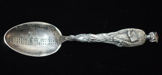 Antique Sterling Silver Souvenir Spoon: University Of Illinois Woman 