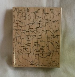 Hero Arts Antique Map Background Wood Mount Rubber Stamp S1712