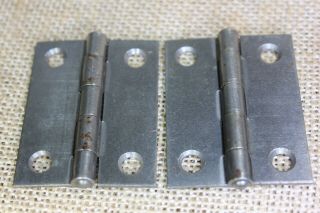 2 Old Cabinet Door Hinges Small Box Shutter Vintage Steel 2 X 1 1/2” Usa Made
