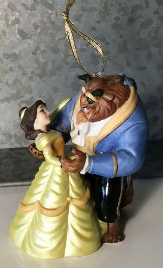 Rare Disney Store Beauty And The Beast Christmas Tree Ornament Belle Beast Dance