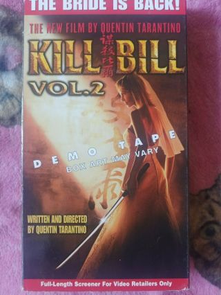 Rare - Kill Bill V.  2 Vhs Screener With Alternate Cover Art - Scarce