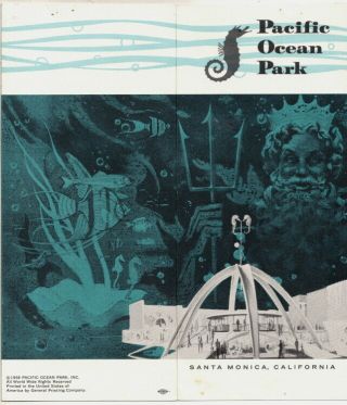 Rare 1958 Brochure Pacific Ocean Park Santa Monica,  Calif.