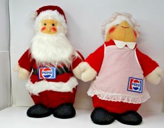 Vintage Animal Fair Santa Claus & Mrs Claus Pepsi Plush 18 " Pair Rare Set