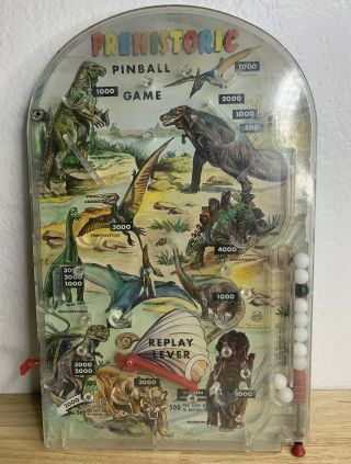 Rare 1960s Vintage Marx Toys Prehistoric Dinosaur Pinball G - 86 Toy Game