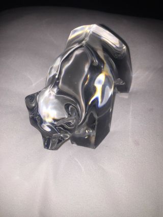 Rare Baccarat France Crystal Bear Hand Cooler / Paperweight Imperfect