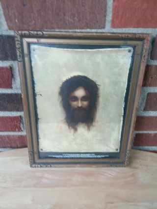 Framed St.  Veronicas Handkerchief Print Jesus 12 " X 10” House Of Art Ny