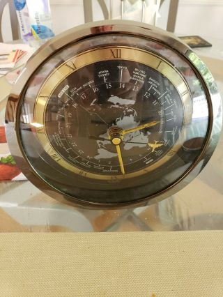 Rare Seiko Quartz World Clock With Flashing Airplane Second Hand (qqz695k)