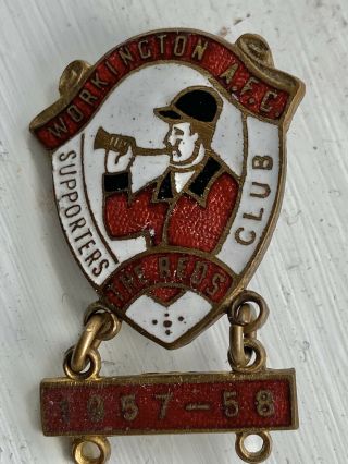 Rare Workington Reds Supporters Club 1957/1958 Rare With Bar Man Utd Cup Tie
