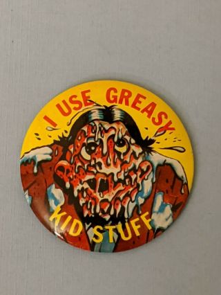 1966 Topps Ugly Button - I Use Greasy Kid Stuff Pinback Pin Rare
