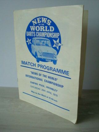 News Of The World Darts 1978 Finals Programme - Jocky / Bobbie Etc.  - Rare - Vgc