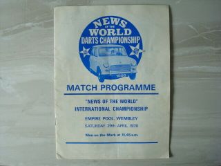 News of the World Darts 1978 Finals Programme - Jocky / Bobbie etc.  - Rare - VGC 2