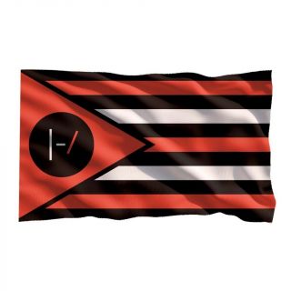 Rare Twenty One Pilots Band Keystone Red Black Rivets Striped Flag 3x5