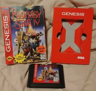 Phantasy Star Iv (4) (sega Genesis 1994) Game And Box Very Rare Rpg Saves