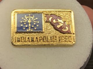 1980 Ncaa Indianapolis Indiana “final Four” Very Rare Vintage Press Pin.