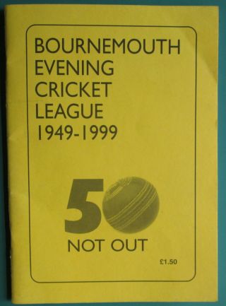 Bournemouth Evening Cricket League 50 Not Out Handbook Local Adverts Rare Book