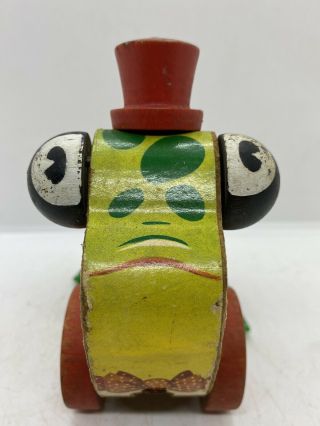 Vintage Rare 1956 Fisher Price Toys 464 Granpa Frog Child’s Antique Pull Toy 3