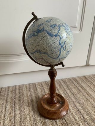 26cm Rotating Wooden/metal Vintage World Globe Map Ornament