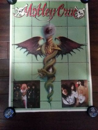 Motley Crue Vintage 1989 Dr Feelgood Overseas Promo Poster 24x34 RARE 2