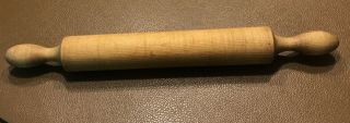Antique Vintage 1 Piece Solid Wood Primitive Rolling Pin 18 " Long.  With Cloth