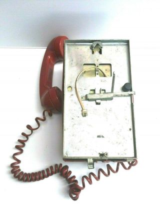 VINTAGE Rare WESTERN ELECTRIC BELL SYSTEM WALL No Dial Red 1960’s 3