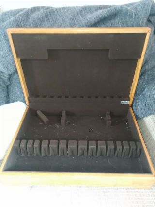 Empty.  Vintage Wooden Cutlery Box Case - Storage Or Upcycle Project