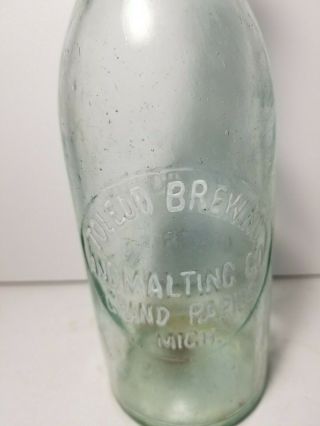 Rare Toledo brewing and malting co Grand Rapids,  Mich blob top pint beer bottle 2