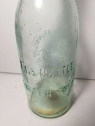 Rare Toledo brewing and malting co Grand Rapids,  Mich blob top pint beer bottle 3