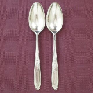 Oneida Community Plate Grosvenor Set Of 2 Serving Spoons Silverplate Flatware