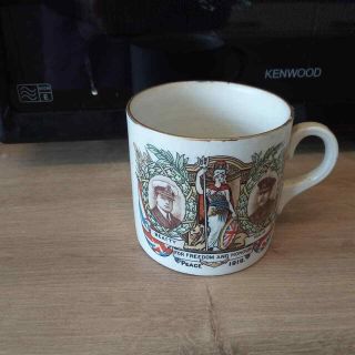 Antique Ww1 1919 Peace Cup / Mug Beatty & Haig Souvenir Great War Grimwades