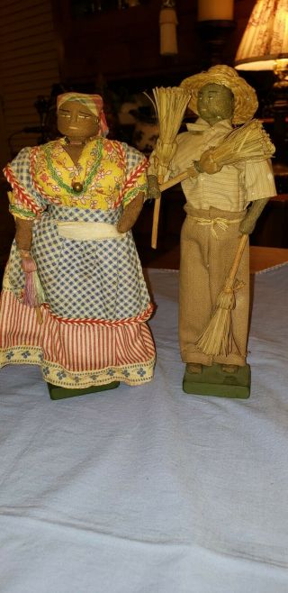 Antique Hand Made Folk Art Dolls St.  Croix Virgin Islands