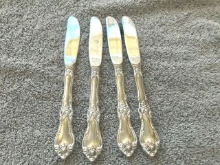 4 Butter Knife Knives,  Wallace Sterling Royal Rose - No Monograms