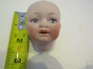 Vintage Doll Head Porcelain Bisque Marked 3 4/0 Parts Repair Painted Eyes