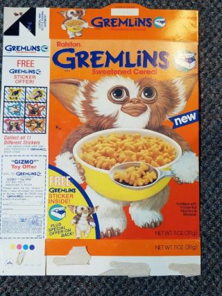 Rare 1984 Vintage Gremlins Cereal Box With Gizmo Ralston Foods Promo
