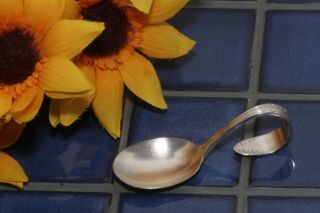 National Silver Co King Edward Curved Handle Baby Spoon 1951