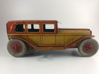 Vintage Rare J Chein U.  S.  A.  Tin Litho Wind Up Car - N.  J.  - 44