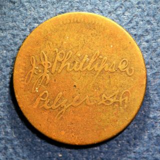 Very Rare South Carolina Token - I.  J.  Phillips Co. ,  5¢,  Pelzer,  S.  C.